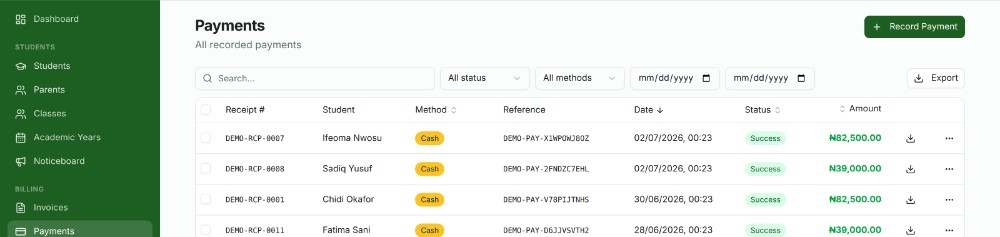 Payments ledger